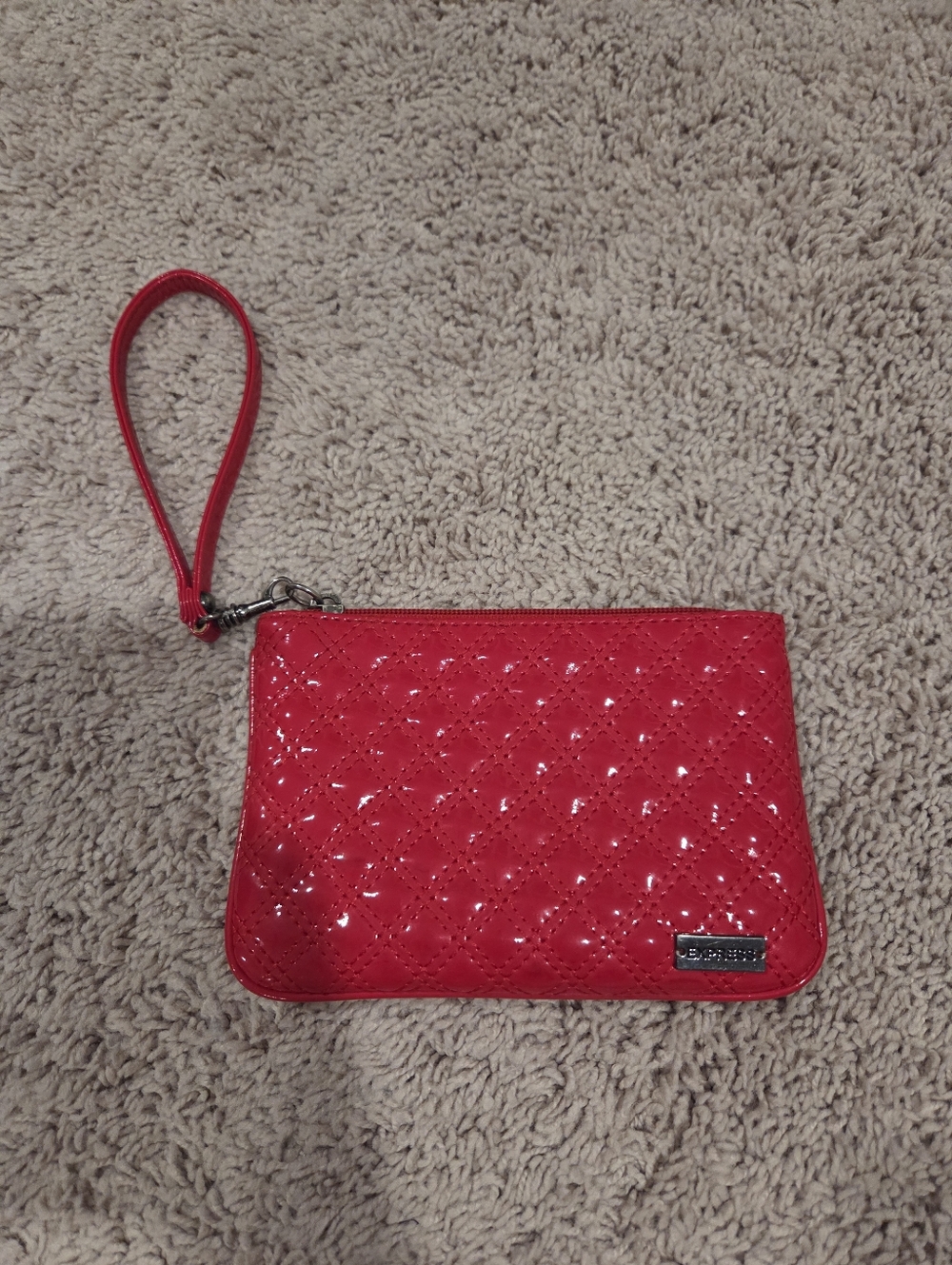 Express Quilted Wristlet Clutch - Patent Red Finish